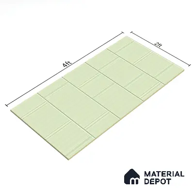 TL 00697 G Oliva Verde Series Pattern 6 Green Chrome Finish 4 ft x 2 ft Full Body Vitrified Tile - 9 mm