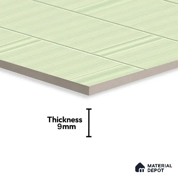 TL 00697 G Oliva Verde Series Pattern 6 Green Chrome Finish 4 ft x 2 ft Full Body Vitrified Tile - 9 mm