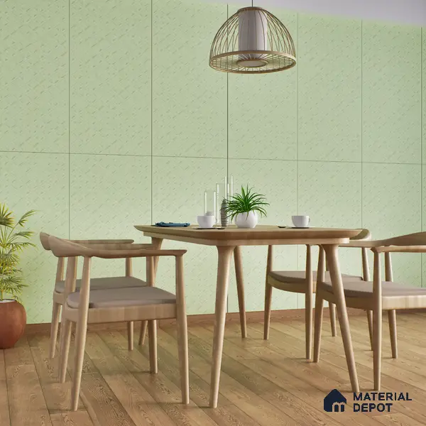 TL 00697 G Oliva Verde Series Pattern 6 Green Chrome Finish 4 ft x 2 ft Full Body Vitrified Tile - 9 mm