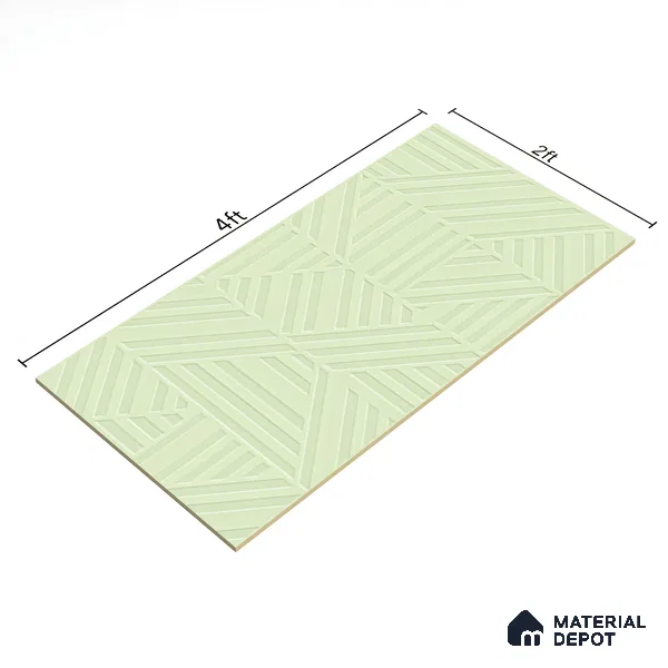 TL 00697 Oliva Verde Series Pattern 8 Green Chrome Finish 4 ft x 2 ft Full Body Vitrified Tile - 9 mm (Sample)