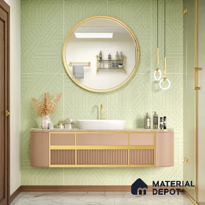 TL 00697 Oliva Verde Series Pattern 8 Green Chrome Finish 4 ft x 2 ft Full Body Vitrified Tile - 9 mm (Sample)