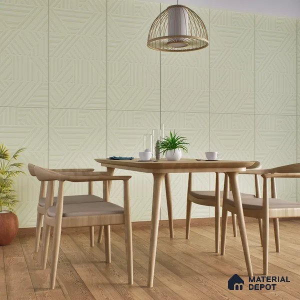 TL 00697 Oliva Verde Series Pattern 8 Green Chrome Finish 4 ft x 2 ft Full Body Vitrified Tile - 9 mm (Sample)