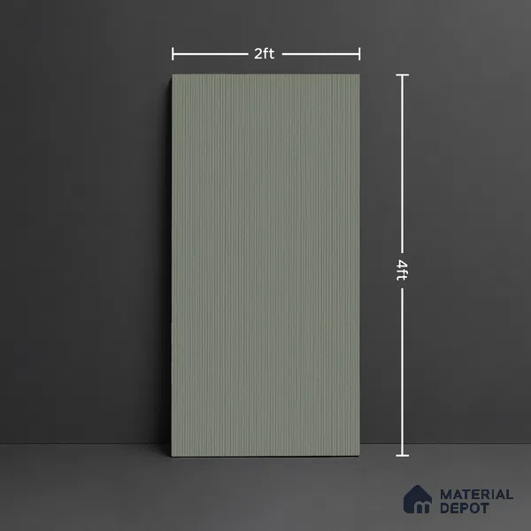TL 00681 B Olive Green Decor 4 ft x 2 ft Matte Finish Full Body Wall Tile - 9 mm