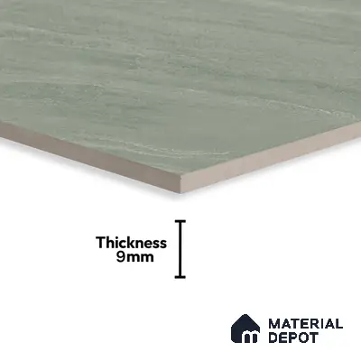 Marble Floor & Wall Tile | TL 00681 Olive Green 4 ft x 2 ft Matte Finish Full Body Vitrified Tile - 9 mm | Suitable For Living Room, Bedroom, Dining Area