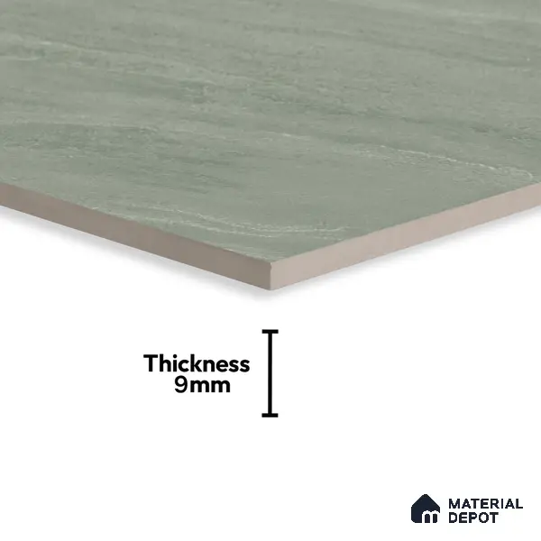 Marble Floor & Wall Tile | TL 00681 Olive Green 4 ft x 2 ft Matte Finish Full Body Vitrified Tile - 9 mm | Suitable For Living Room, Bedroom, Dining Area