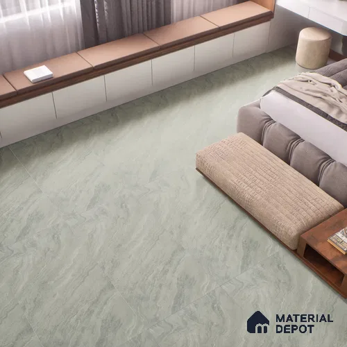 Marble Floor & Wall Tile | TL 00681 Olive Green 4 ft x 2 ft Matte Finish Full Body Vitrified Tile - 9 mm | Suitable For Living Room, Bedroom, Dining Area
