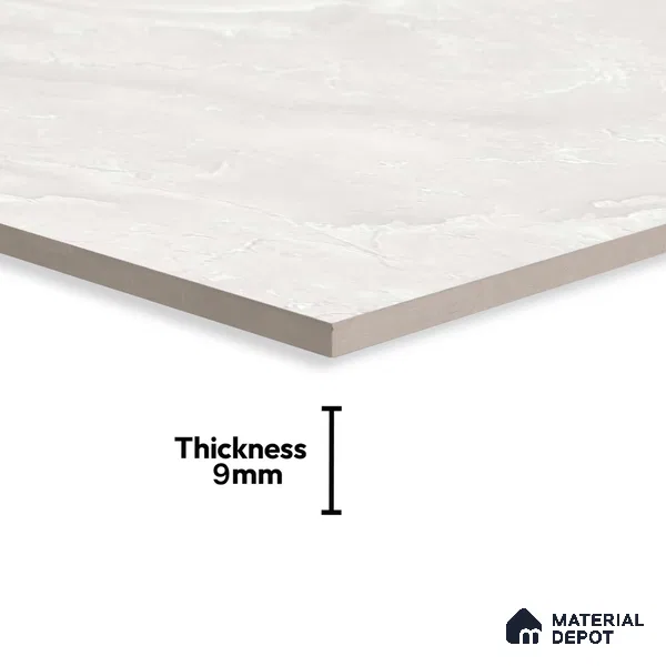 Marble Floor & Wall Tile TL 02214 Omani Grey 4 ft x 2 ft Glossy Finish Vitrified Tile - 9 mm (Random 3)
