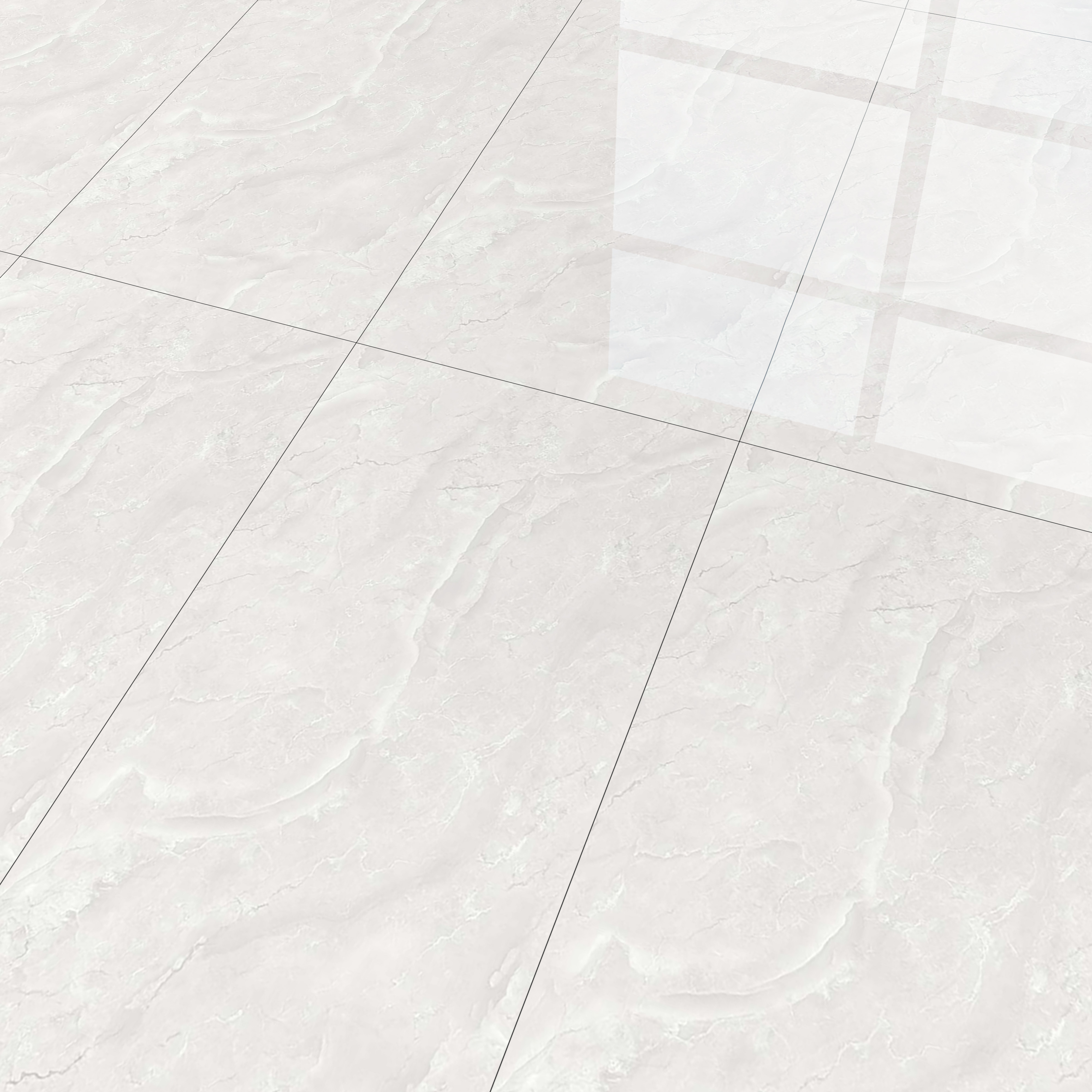 Marble Floor & Wall Tile TL 02214 Omani Grey 4 ft x 2 ft Glossy Finish Vitrified Tile - 9 mm (Random 3)