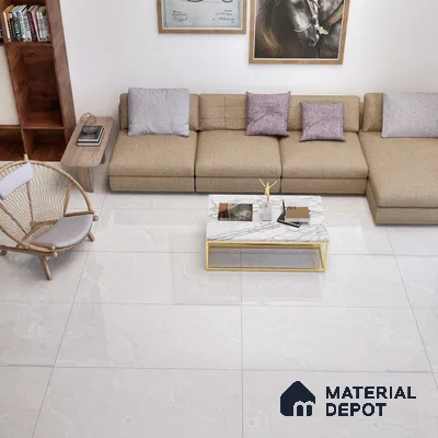 Marble Floor & Wall Tile TL 02214 Omani Grey 4 ft x 2 ft Glossy Finish Vitrified Tile - 9 mm (Random 3)
