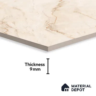 Large Format Marble Floor & Wall Tile TL 02254 B Opera Peanut 6 ft x 4 ft Glossy Finish Vitrified Tile - 9 mm | Suitable For Living Room, Bedroom, Office | Adhesive and Spacers Must be Used During Installation