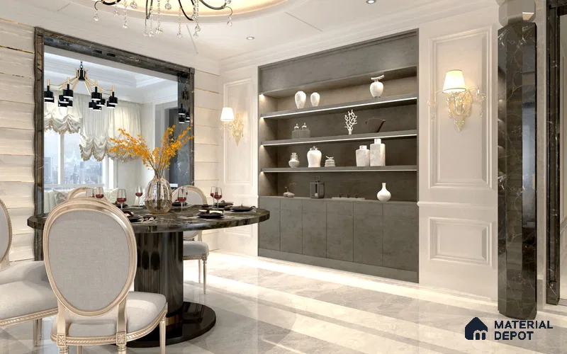 Grey Marble Look OR 1522 8 ft x 4 ft Texture Finish Decorative Laminate - 1.25 mm | Suitable for TV Unit, Wardrobe, Kitchen Cabinets