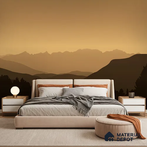 Silent Mountains Motif | WP 04161 B Non Woven Matte Finish Abstract Style Premium Customized size Wallpaper | 150 GSM WP01MTF Paper | (MOQ = 30 Sq. Ft.)