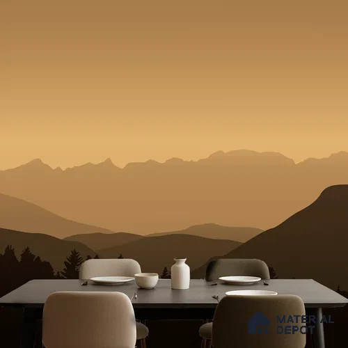Silent Mountains Motif | WP 04161 B Non Woven Matte Finish Abstract Style Premium Customized size Wallpaper | 150 GSM WP01MTF Paper | (MOQ = 30 Sq. Ft.)