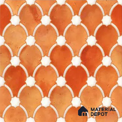 Moroccan Wall Tile TL 10028 | CRV-75 | 1 ft x 1 ft Matte Finish Ceramic Tile - 10 mm | Suitable for Bathroom, Kitchen, Balcony | Please Expect a Slight Variation of Pattern