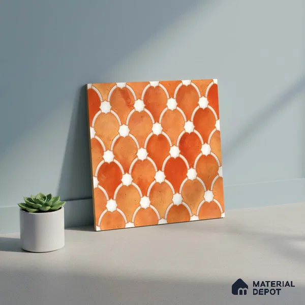 Moroccan Wall Tile TL 10028 | CRV-75 | 1 ft x 1 ft Matte Finish Ceramic Tile - 10 mm | Suitable for Bathroom, Kitchen, Balcony | Please Expect a Slight Variation of Pattern