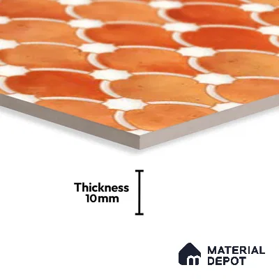 Moroccan Wall Tile TL 10028 | CRV-75 | 1 ft x 1 ft Matte Finish Ceramic Tile - 10 mm | Suitable for Bathroom, Kitchen, Balcony | Please Expect a Slight Variation of Pattern