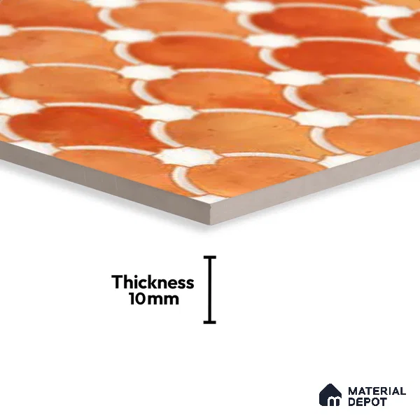 Moroccan Wall Tile TL 10028 | CRV-75 | 1 ft x 1 ft Matte Finish Ceramic Tile - 10 mm | Suitable for Bathroom, Kitchen, Balcony | Please Expect a Slight Variation of Pattern