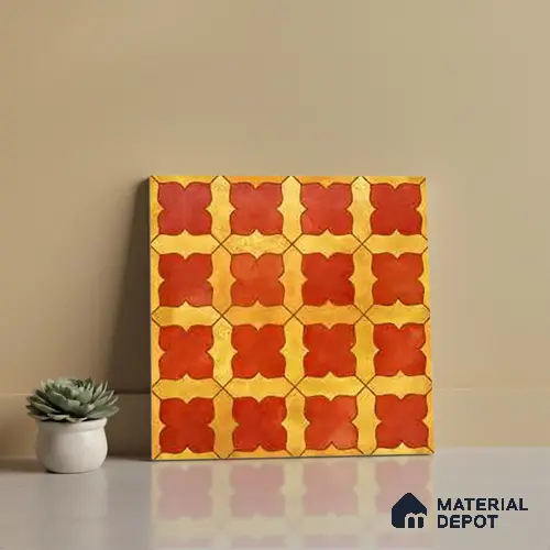 Wall & Floor Tile TL 10026 | CRV-64 | 1 ft x 1 ft  Finish Ceramic Tile - 10 mm | Suitable for Living Room, Bedroom, Bathroom & Kitchen | Please Expect a Slight Variation of Pattern