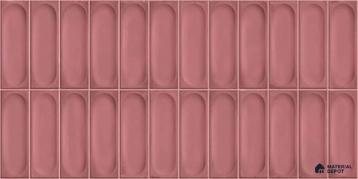 Faux Subway Wall Tile TL 06540 B Lorient Pink 2 ft x 1 ft Ceramic Matte Finish - 8 mm | Suitable For Kitchen, Bathroom, Dining Area