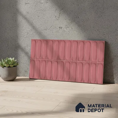 Faux Subway Wall Tile TL 06540 B Lorient Pink 2 ft x 1 ft Ceramic Matte Finish - 8 mm | Suitable For Kitchen, Bathroom, Dining Area