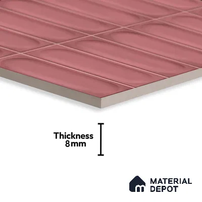 Faux Subway Wall Tile TL 06540 B Lorient Pink 2 ft x 1 ft Ceramic Matte Finish - 8 mm | Suitable For Kitchen, Bathroom, Dining Area