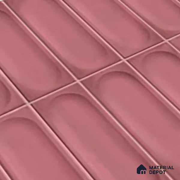 Faux Subway Wall Tile TL 06540 B Lorient Pink 2 ft x 1 ft Ceramic Matte Finish - 8 mm | Suitable For Kitchen, Bathroom, Dining Area