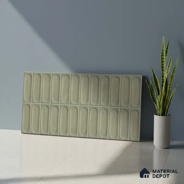 Highlighter Wall Tile TL 06540 E Lorient Green 2 ft x 1 ft Ceramic Matte Finish - 8 mm | Suitable for Living Room, Kitchen & Bathroom (Sample)