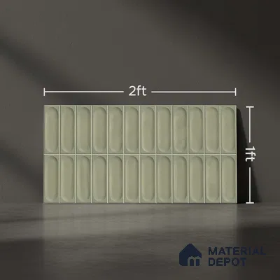 Highlighter Wall Tile TL 06540 E Lorient Green 2 ft x 1 ft Ceramic Matte Finish - 8 mm | Suitable for Living Room, Kitchen & Bathroom (Sample)