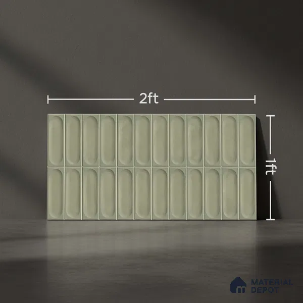 Highlighter Wall Tile TL 06540 E Lorient Green 2 ft x 1 ft Ceramic Matte Finish - 8 mm | Suitable for Living Room, Kitchen & Bathroom (Sample)