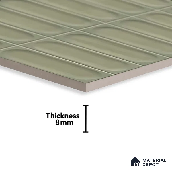 Highlighter Wall Tile TL 06540 E Lorient Green 2 ft x 1 ft Ceramic Matte Finish - 8 mm | Suitable for Living Room, Kitchen & Bathroom (Sample)
