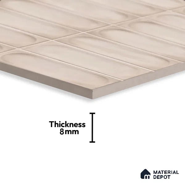 Highlighter Wall Tile TL 06540 F Lorient Gris 2 ft x 1 ft Ceramic Matte Finish - 8 mm | Suitable for Living Room, Kitchen & Bathroom (Sample)