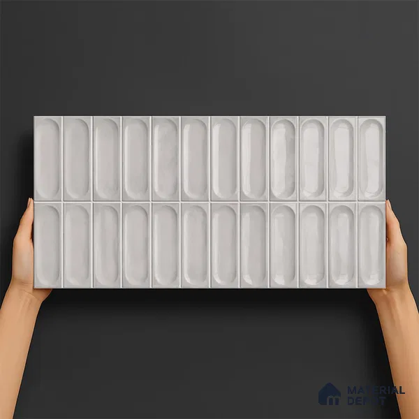Highlighter Wall Tile TL 06540 G Lorient Grey 2 ft x 1 ft Ceramic Glossy Finish - 8 mm | Suitable for Living Room, Kitchen & Bathroom (Sample)
