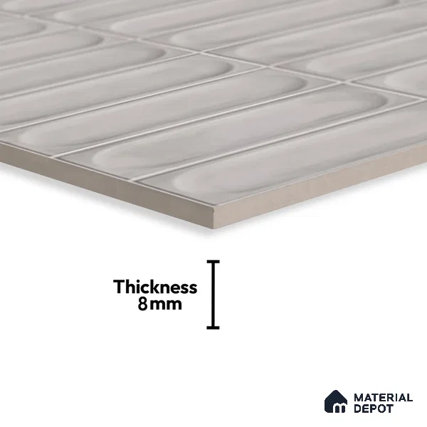 Highlighter Wall Tile TL 06540 G Lorient Grey 2 ft x 1 ft Ceramic Glossy Finish - 8 mm | Suitable for Living Room, Kitchen & Bathroom (Sample)