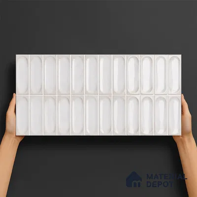 Highlighter Wall Tile TL 06540 H Lorient Blanco 2 ft x 1 ft Ceramic Glossy Finish - 8 mm | Suitable for Living Room, Kitchen & Bathroom (Sample)