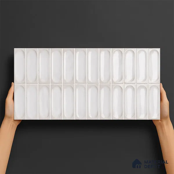 Highlighter Wall Tile TL 06540 H Lorient Blanco 2 ft x 1 ft Ceramic Glossy Finish - 8 mm | Suitable for Living Room, Kitchen & Bathroom (Sample)