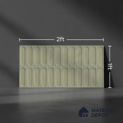 Highlighter Wall Tile TL 06540 I Lorient Green 2 ft x 1 ft Ceramic Glossy Finish - 8 mm | Suitable for Living Room, Kitchen & Bathroom (Sample)
