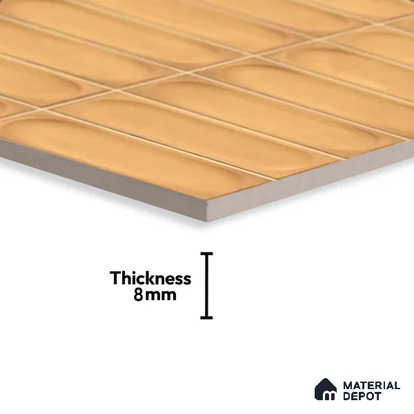 Highlighter Wall Tile TL 06540 Lorient Orange 2 ft x 1 ft Ceramic Matte Finish - 8 mm | Suitable for Living Room, Kitchen & Bathroom (Sample)