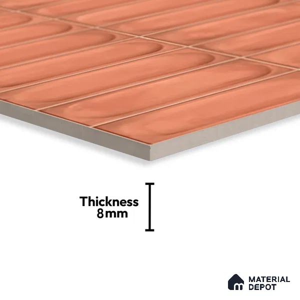Faux Subway Wall Tile TL 06540 R Lorient Fenta 2 ft x 1 ft Ceramic Glossy Finish - 8 mm | Suitable For Kitchen, Bathroom, Dining Area