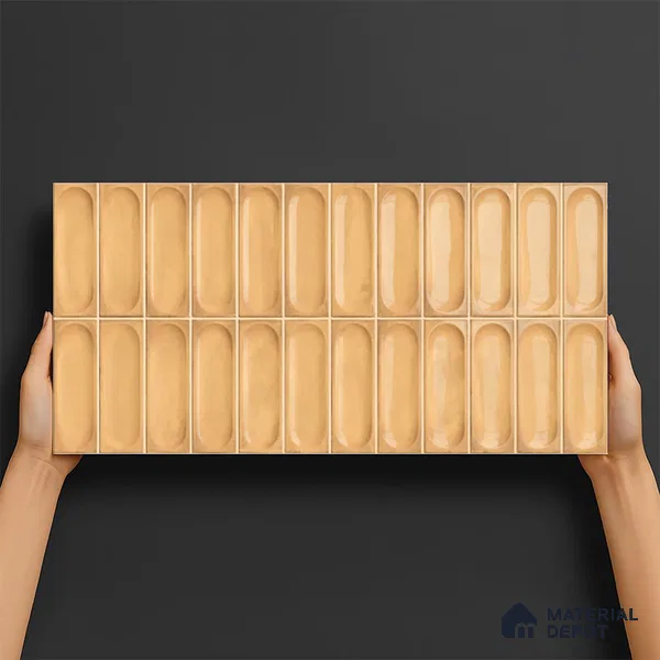 Faux Subway Wall Tile TL 06540 T Lorient Orange 2 ft x 1 ft Ceramic Glossy Finish - 8 mm | Suitable For Kitchen, Bathroom, Dining Area