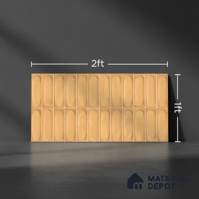 Faux Subway Wall Tile TL 06540 T Lorient Orange 2 ft x 1 ft Ceramic Glossy Finish - 8 mm | Suitable For Kitchen, Bathroom, Dining Area