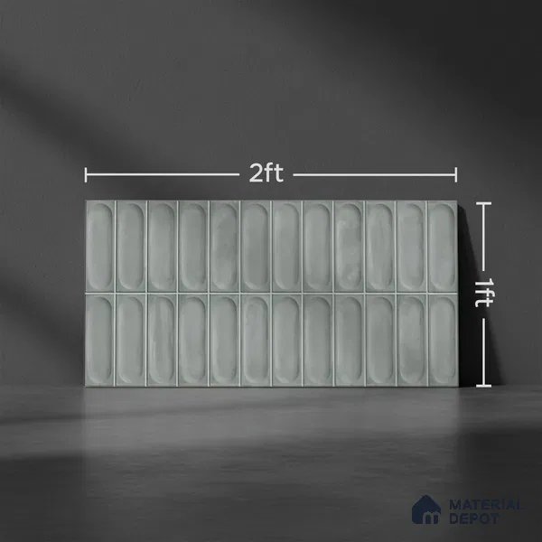 Faux Subway Wall Tile TL 06540 U Lorient Aqua 2 ft x 1 ft Ceramic Glossy Finish - 8 mm | Suitable For Kitchen Backsplash, Bathroom & Basin Accent