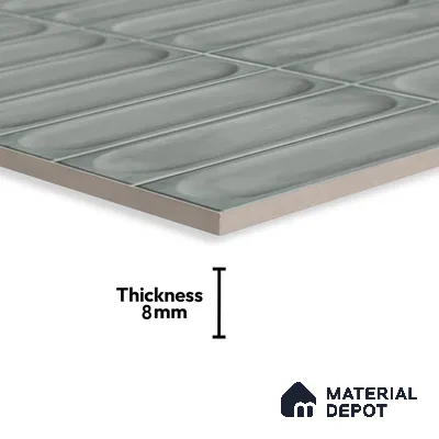 Faux Subway Wall Tile TL 06540 U Lorient Aqua 2 ft x 1 ft Ceramic Glossy Finish - 8 mm | Suitable For Kitchen Backsplash, Bathroom & Basin Accent