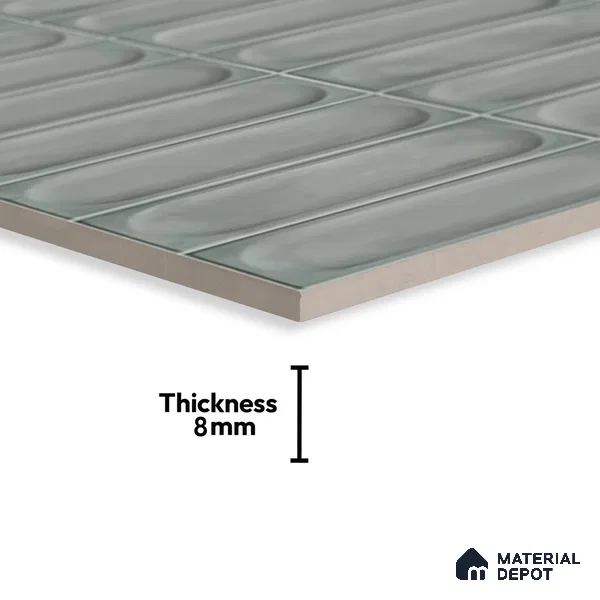 Faux Subway Wall Tile TL 06540 U Lorient Aqua 2 ft x 1 ft Ceramic Glossy Finish - 8 mm | Suitable For Kitchen Backsplash, Bathroom & Basin Accent
