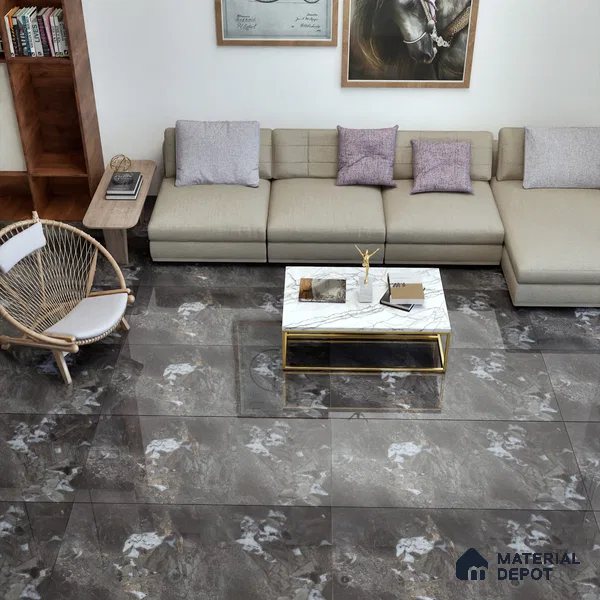 Endless Marble Floor & Wall Tile | TL 01079 Snow White | 4 ft x 2 ft Glossy Finish Vitrified Tile - 9 mm | Suitable For Living Room, Bedroom, Dining Area