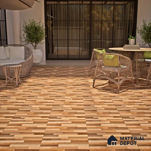 TL 00443 Organic Brown 2 ft x 2 ft Matte Finish Digital Porcelain Floor & Wall Tile - 9.5 mm
