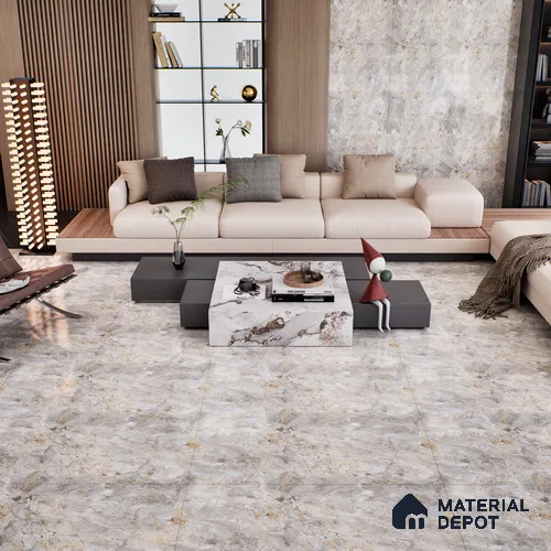 Marble Wall & Floor Tile | TL 01006 Orienta Blue | 4 ft x 2 ft Glossy Finish Vitrified Tile - 9 mm | Suitable For Living Room, Bedroom, Bathroom | Random Designs