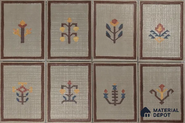 Handmade Third Fired Tile TL 13002 B Sand Kilim 197x147 mm Jute Finish Anatolian Series Tile - 9 mm | Individual Designs Available