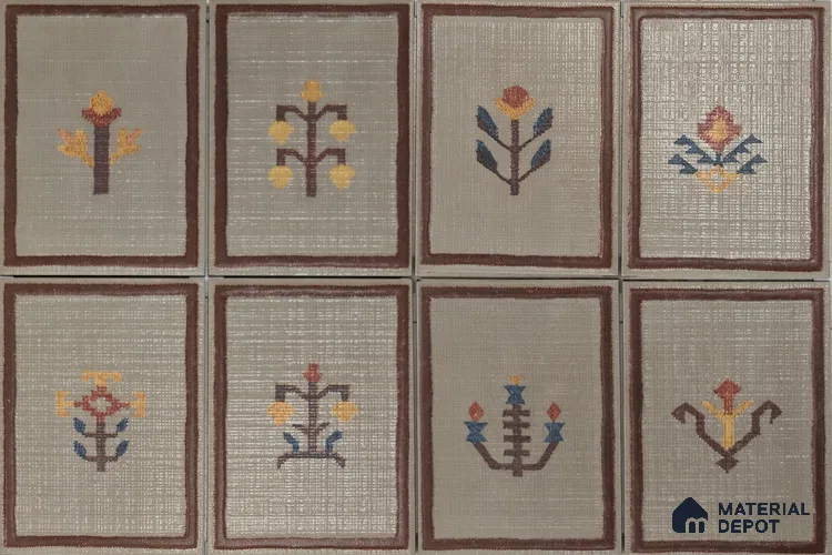 Handmade Third Fired Tile TL 13002 B Sand Kilim 197x147 mm Jute Finish Anatolian Series Tile - 9 mm | Individual Designs Available