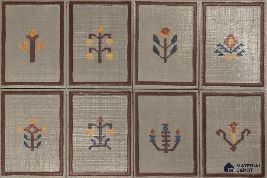 Handmade Third Fired Tile TL 13002 B Sand Kilim 197x147 mm Jute Finish Anatolian Series Tile - 9 mm | Individual Designs Available