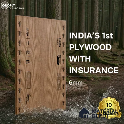 Oroply PL 00049 7 x 4 ft Classic BWP Grade | IS 303 BWP Certified Plywood - 6 mm | Warranty - 10 Years